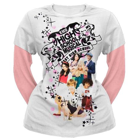 High School Musical Cast Girls White Youth 2fer Long Sleeve T Shirt