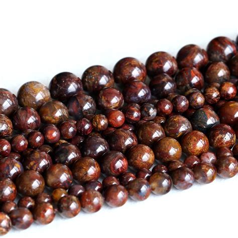 Natural Genuine Brown Pietersite Stone Round Loose Gemstone Stone Beads