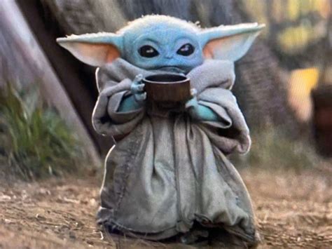 Baby Yoda With Cup 1024x768 Wallpaper