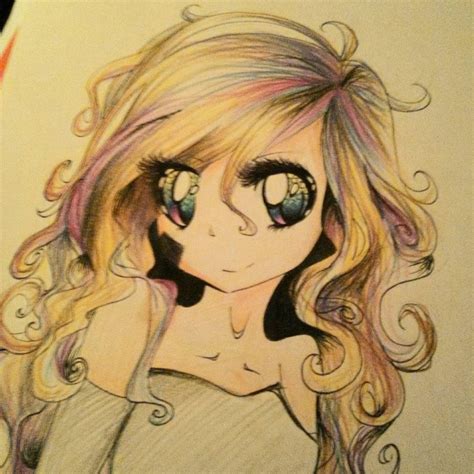 Anime girl curly hair .. republished since the fir by ...