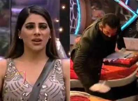 In Bb14 Weekend Ka War Promo Salman Khan Is Seen Cleaning Rakhi Sawant Bed Dnp India