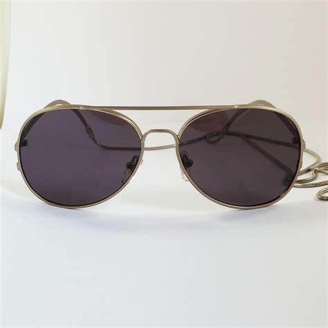 Metal Aviator Sunglasses With Metal Removable Chain Interesting And Very Unusual Metal