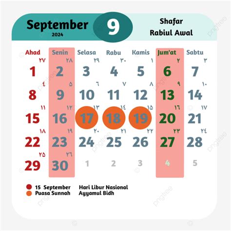 Calendários Islâmico E Gregoriano Setembro De 2024 Png Calendário
