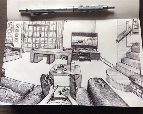Artist Tells The Story Of His Life Through Point Of View Drawings