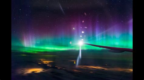 Aurora Borealis In Flight Northern Lights Above The Clouds Youtube