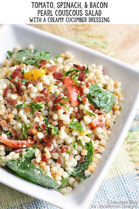 I don't know how it is where you live, but here in arizona, winter left about a month ago. Tomato Spinach and Bacon Pearl Couscous Salad - Uncommon ...