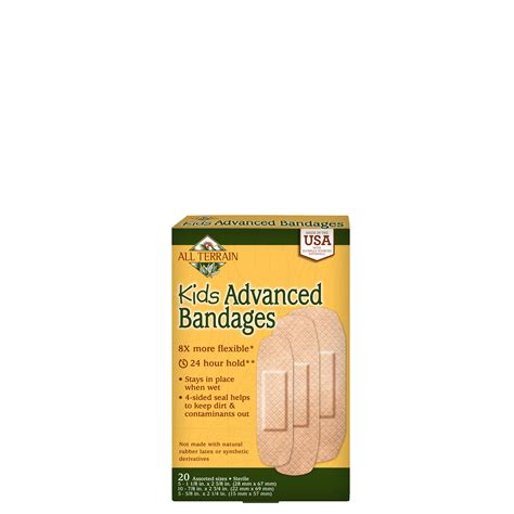Kids Advanced Bandages Assorted 20 Pc All Terrain