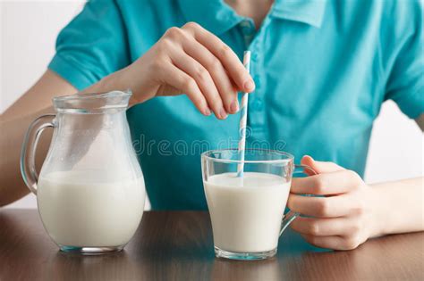 girl drinking healthy lifestyle milk food with straw stock image image of health little 87746047