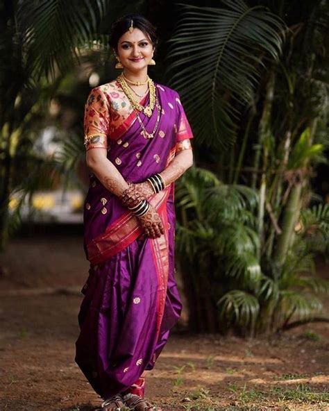 marathi brides who wore the prettiest plum sarees wedmegood