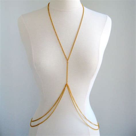 Double Loop Gold Body Chain Body Jewellery Women By Fairedelamode 29