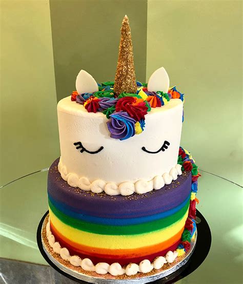 Unicorn Rainbow Tiered Cake Classy Girl Cupcakes