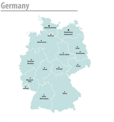 Niemcy Mapa Ilustracja Wektorowa Szczegółowa Mapa Niemiec Ze Wszystkimi