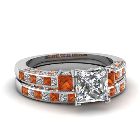 Shop For Stunning Orange Sapphire Engagement Ring Fascinating Diamonds