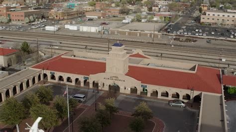 57k Stock Footage Aerial Video Of The Albuquerque Train Station