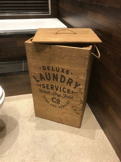 A solid teak box the teak laundry basket is suitable for use either indoors or outdoors. Rustic Wooden Laundry Basket Laundry Crate Washing Basket ...