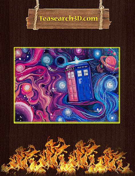 Hot Doctor Who Tardis Universe Starry Night Poster