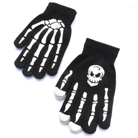 Five Fingers Gloves Adult Halloween Skull Ghost Claw Printing