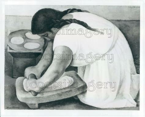 1991 Press Photo Woman Grinding Maize By Diego Rivera Ebay