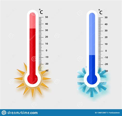 Celsius Meteorology Thermometers Measuring Heat And Cold Vector