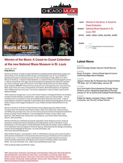 Chicago Music Magazine Women Of The Blues Foundation Inc