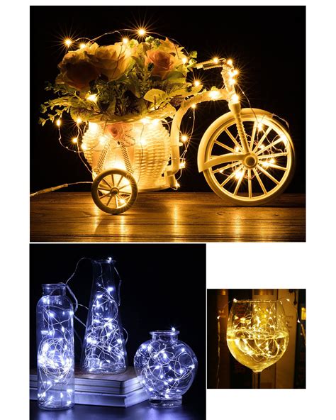 5m 50leds Fairy String Lights Lamp Battery Operated Mini Led Decorative Color Copper Wire