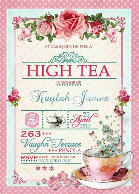 Tea Party Invitation High Tea Or Bridal By Westminsterpaperco High