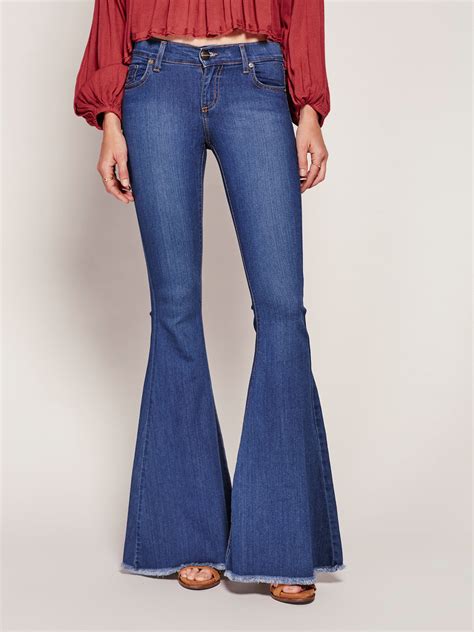Denim Super Flare Jeans In 2021 Super Flare Jeans Western Style