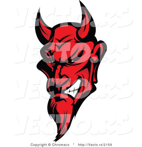 Cartoon Vector Of A Cartoon Satan With Devilish Stare While Grinning By