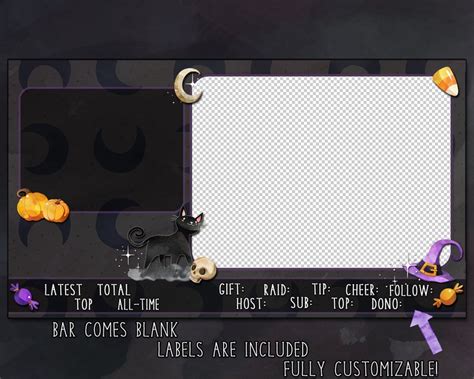 Animated Halloween Overlays Twitch Streamer Overlays Witch Etsy