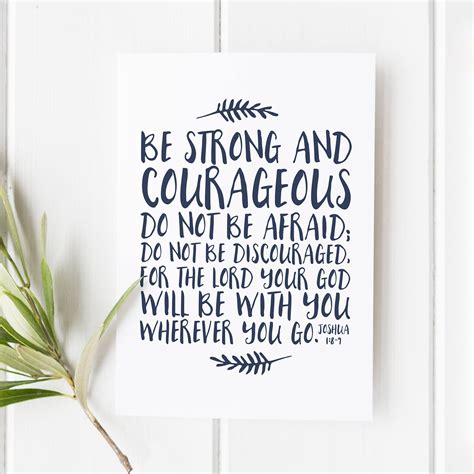 Joshua 18 9 Be Strong And Courageous Baptism T Etsy In 2020