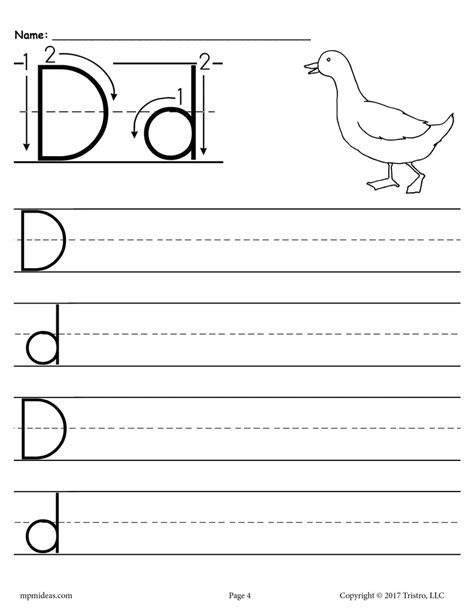 Preschool Worksheets Letter D