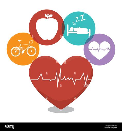 Corazón Saludable Icono Cardio Diseño Ilustración Vectorial Imagen