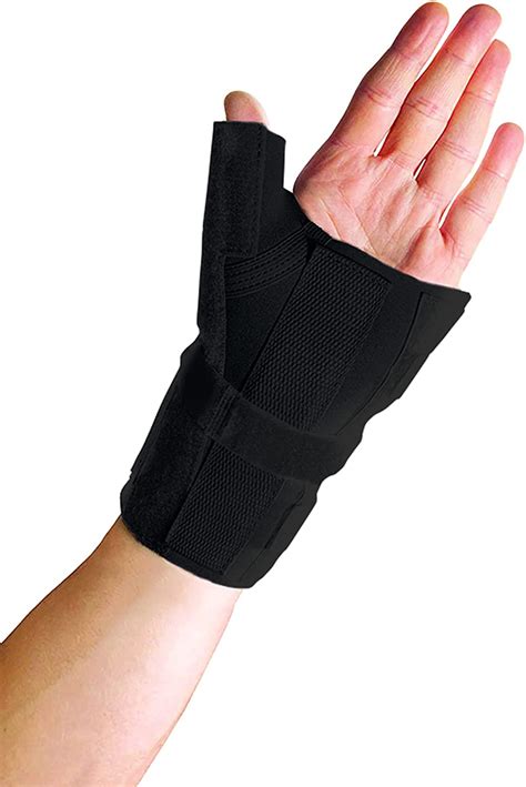 Thermoskin Wrist Brace With Thumb Splint Black Right