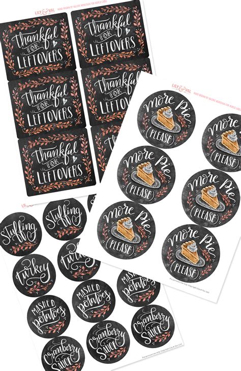 A word label template allows you to insert information/images into cells sized and formatted to corresponded with your sheets of labels so that. Thanksgiving Leftover Labels By Valerie McKeehan | Free ...