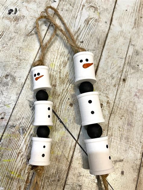 Diy Snowman Spool Ornaments Creating Through Chaos