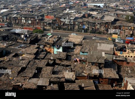 Mumbai Dec 03 2006 Aerial View Of Asias Largest Slums Dharavi Becomes