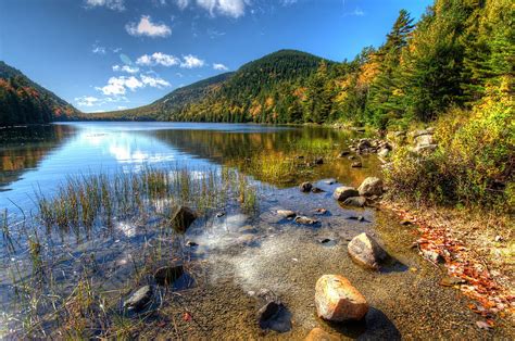 Body Of Water Landscape Water Stones Nature Hd Wallpaper