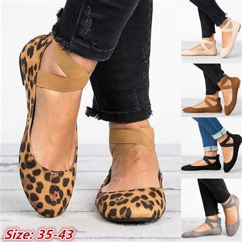 Buy Women Fashion Classic Ballerina Flats Elastic Crossing Ankle Straps Ballet Flat Yoga Flat