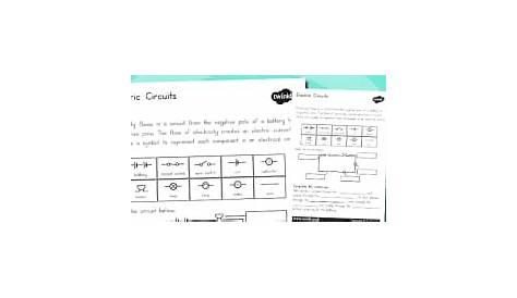Drawing Circuit Symbols Worksheet - Secondary Science KS3