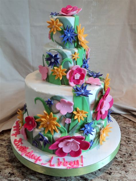 Delectable Cakes Flower Birthday Cake