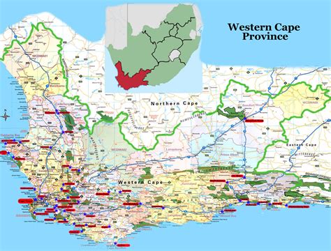 Detailed Map Of Western Cape South Africa Map Of Africa
