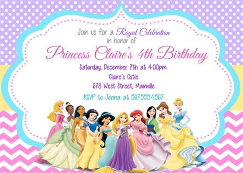 Rincondelasbellezas Princess Disney Invitations