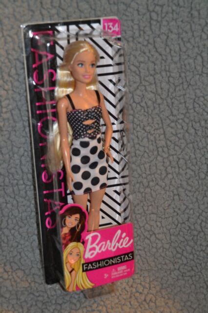 Barbie Fashionistas Doll 134 Blonde Hair Black And White Polka Dot Dress