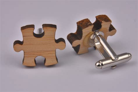 Wooden Cufflinks Jigsaw Cufflinks T Hub