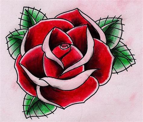 Connect them with curved lines at each end. Traditional Rose Tattoo Drawing at GetDrawings | Free download