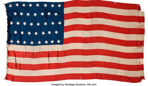 Us 38 Star Hoisting Flag Circa 1876 Political Miscellaneous