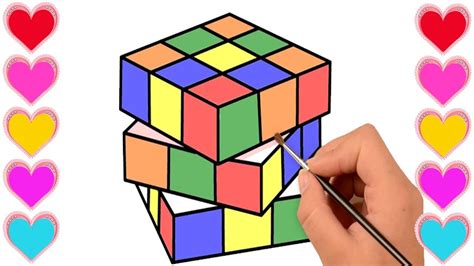 How To Draw Rubiks Cube Easily Step By Step Drawing A 3d Rubiks