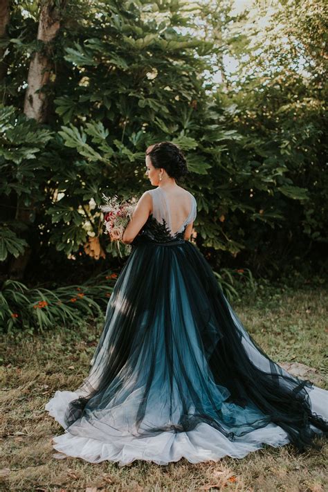 Chiffon, charmeuse and shantung have you in a swirl? Blue layed tulle and chiffon wedding dress with lace ...