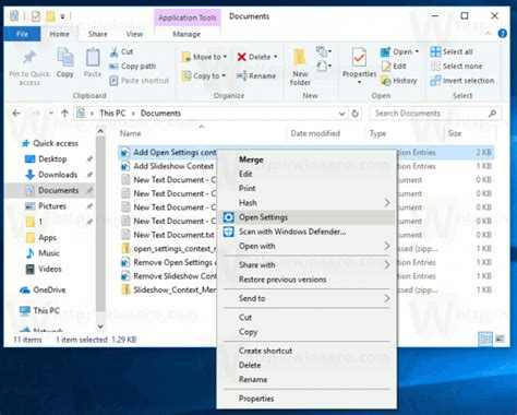 Add Open Settings Context Menu In Windows 10 Winaero