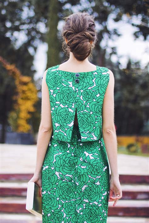 Vestido Verde Falda Crop Top Invitada Verde African Print Dresses Latest African Fashion